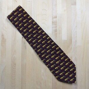 Jerry J. Garcia Neck Tie Red & Gold Fish Made In USA Silk